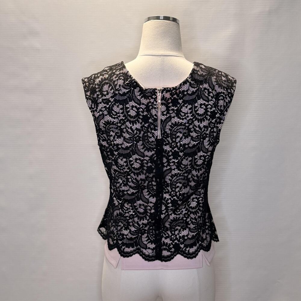 Robert Rodriguez Tank Top Womens Medium Black Lace Overlay Scoop Neck Camisole - Picture 3 of 10